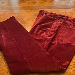 Soft Surroundings Burgundy Velvet Trousers